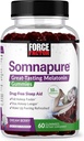 FORCE FACTOR Somnapure Gummies με μελατονίνη 10 mg για ενήλικες, μη-Habit-Forming, Natural Sleep Aid for Deep Sleep, Stay Asleep Longer, Wake Up Refreshed, Dream Berry Flavor, 60 Count (Pack of 1)