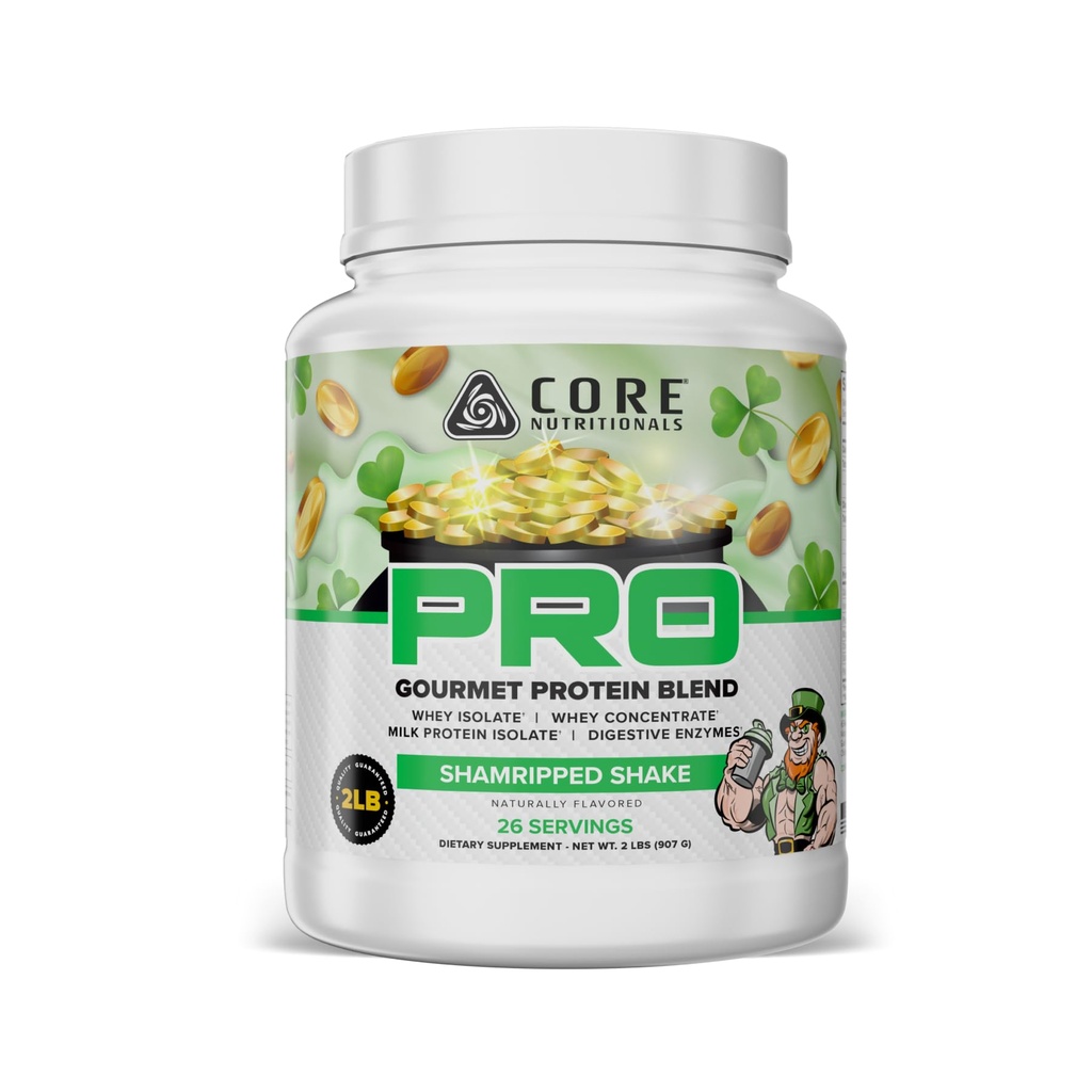 Core Nutritionals PRO Gourmet Protein Blend | Whey Protein Blend | with MCTs & Digestive Enzymes | Sustained Release Protein & Recovery Support |26 Servings (Shamripped Shake)