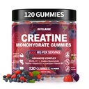 Creatine Monohydrate Gummies 8000 mg για άνδρες και γυναίκες, συμπλήρωμα κρεατίνης για την ενισχυμένη ανάπτυξη των μυών, Energy Boost - με L-Ταυρίνη, Χωρίς ζάχαρη, Vegan, Βατόμουρο BlackBerry Γεύση-120 Count