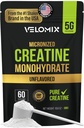 VELOMIX Μικρονωμένο Creatine Monohydrate Powder - 100% Pure Creatine Powder Unflaved and Easy to Mix 