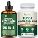 Migcopat 7-in-One TUDCA Complex + 26-in-1 Lymphatic Drainage Drops with Echinacea, Turmeric, Elderberry, Dandelion and Vitamins
