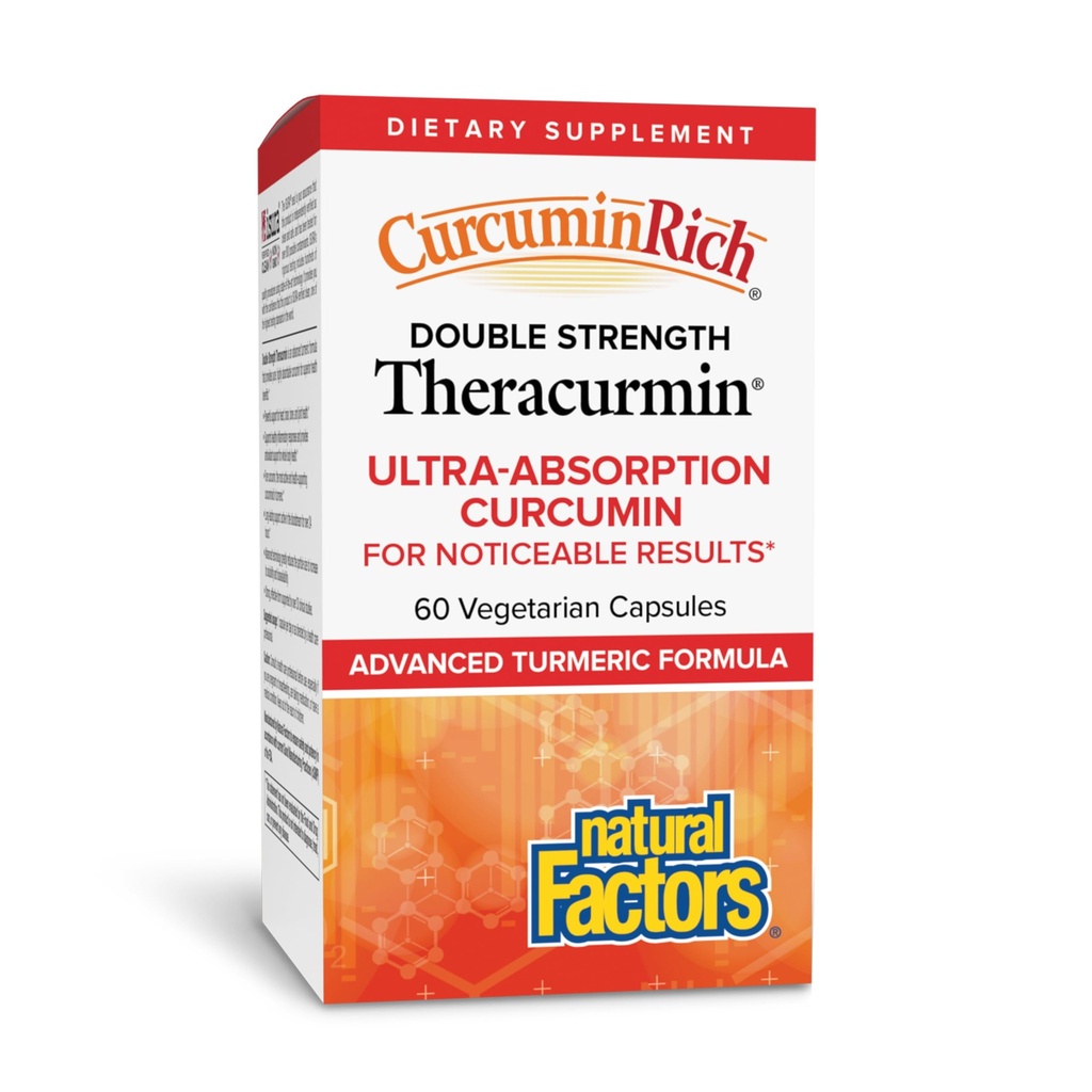 Φυσικοί Παράγοντες, CurcuminRich Διπλή Δύναμη Theracurmin, 60 mg, Just 1 Καψάκιο Καθημερινά, Formulated for Superior Absorption, 60 Count (Pack of 1)