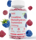 Creatine Monohydrate Gummies για άνδρες και γυναίκες - Υψηλή καθαρότητα Sour Blue Raspberry - Μασώμενα Creatine Infused Gummy για μυϊκή δύναμη & ενίσχυση της ενέργειας, Βιοδιαθέσιμο συμπλήρωμα προ της προπόνησης