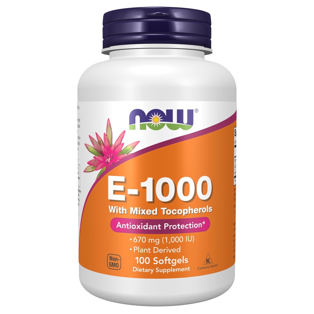 NOW Foods Supplements, Vitamin E-1,000 IU Mixed Tocopherols, Antioxidant Protection*, 100 Softgels