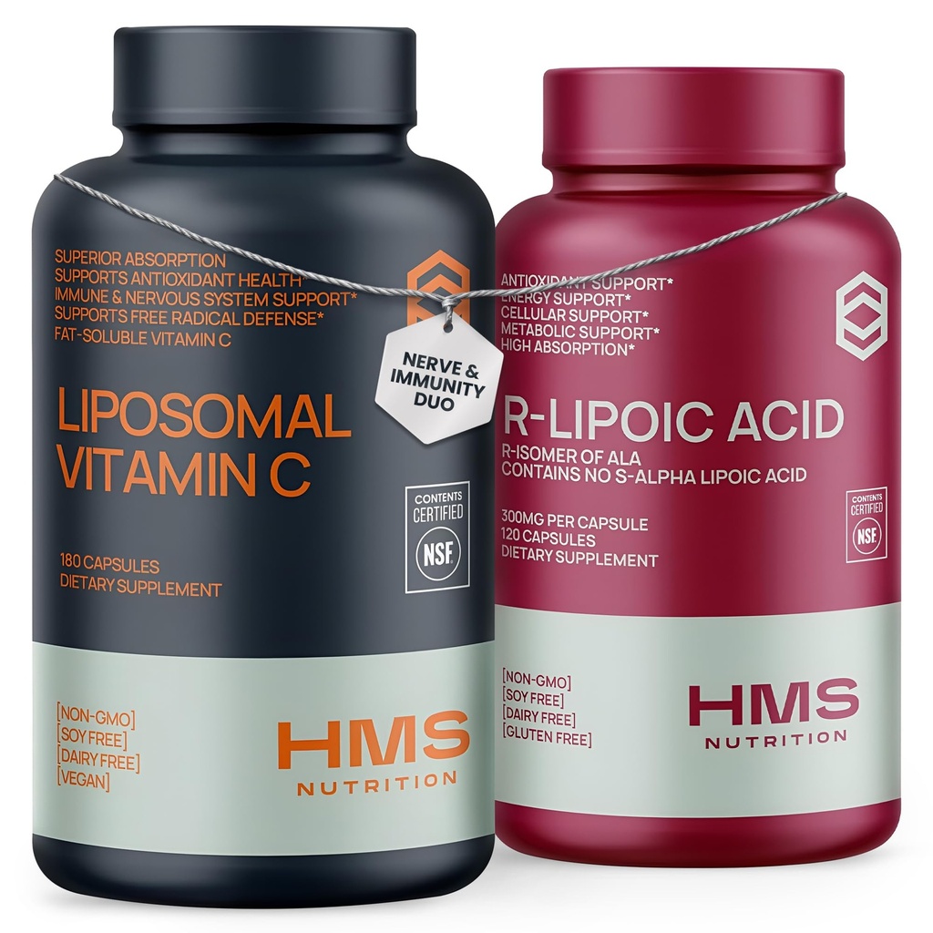 HMS Nutrition R-Lipoic 120ct & Liposomal Vitamin C