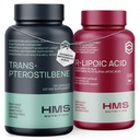 HMS Nutrition Trans-Pterostilbene 120 Count + R-Lipoic Acid 60 Count – Antioxidant & Cellular Health Support Supplement