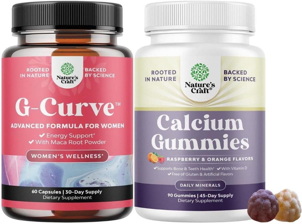 Χάπια G-Curve Butt and Breast Enhancer - Herbal Enhancer Μπορεί να υποστηρίξει το σώμα Γλυπτές καμπύλες και υψηλής απορρόφησης Gummies ασβεστίου για τις γυναίκες με βιταμίνη D3 για την υγεία των οστών και την ανοσοποιητική υποστήριξη