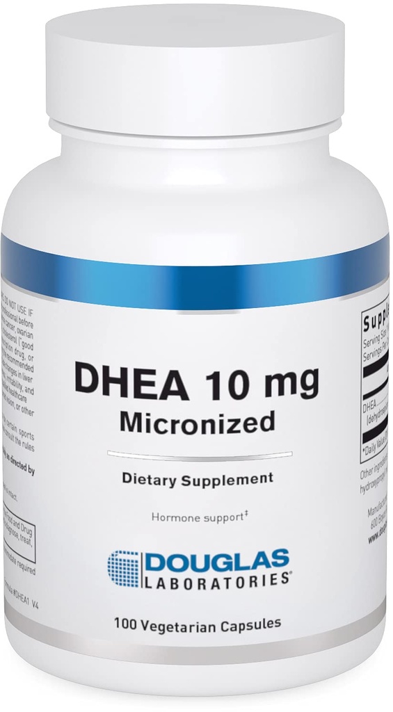 Douglas Laboratories DHEA 10 mg Καψάκια - Μικρονωμένα - Υποστηρίζει την ισορροπία ορμονών, Ανοσία, Εγκέφαλος, Οστική Υγεία & Μεταβολισμός * - Μη ΓΤΟ - 100 Καψάκια Χορτοφαγικής