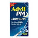 Advil PM Liqui-Gels, Ibuprofen 200mg, Sleep Aid, 80 Capsules | Sleep Aid Plus Pain Relief with Ibuprofen and Diphenhydramine, Liquid Gels, Helps You Fall and Stay Asleep
