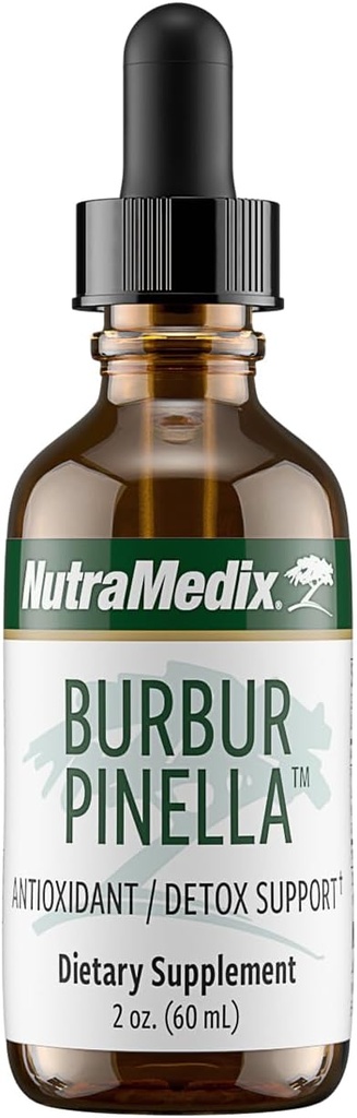 NutraMedix Burbur-Pinella Συμπληρώματα Εγκεφαλικής Υγείας για Ενήλικες - Combat Brain Fog & Promote Nerve Support - Aid A Healthy Full Body Detox Cleanse - Bioavailable Liquid Format (2 oz / 60 ml)