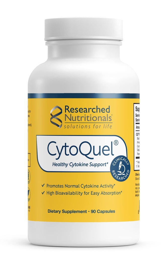 Ερευνημένα διατροφικά CytoQuel με N-Acetyl Cysteine, φυτικά συμπληρώματα & Turmeric Extract - Προώθηση Υγιεινή λειτουργία κυτοκίνης για την υποστήριξη του ανοσοποιητικού, τον ύπνο & φυσική άνεση (90 κάψουλες)