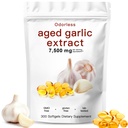 Odorless Aged Garlic Extract,7500mg Organic Garlic Capsules Supplement for Antioxidant Wellness & Immune Support,Vegetarian,Non-GMO,All-Natural-300 Count