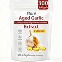 Elare Aged Garlic Extract, 7500mg Organic Garlic Capsules Supplement, Potent Heart & Immune Support Supplement, Non-GMO, Odorless Formula, 300 Softgels (1)