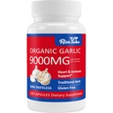Aged Garlic Extract Organic 9000MG Garlic Supplement Powder 30:1 Extract Formula, with Alliin Purity 99%+, Microelement Selenium, Iron, Zinc, and Manganese, 2+ Month Supply, 120 Capsules