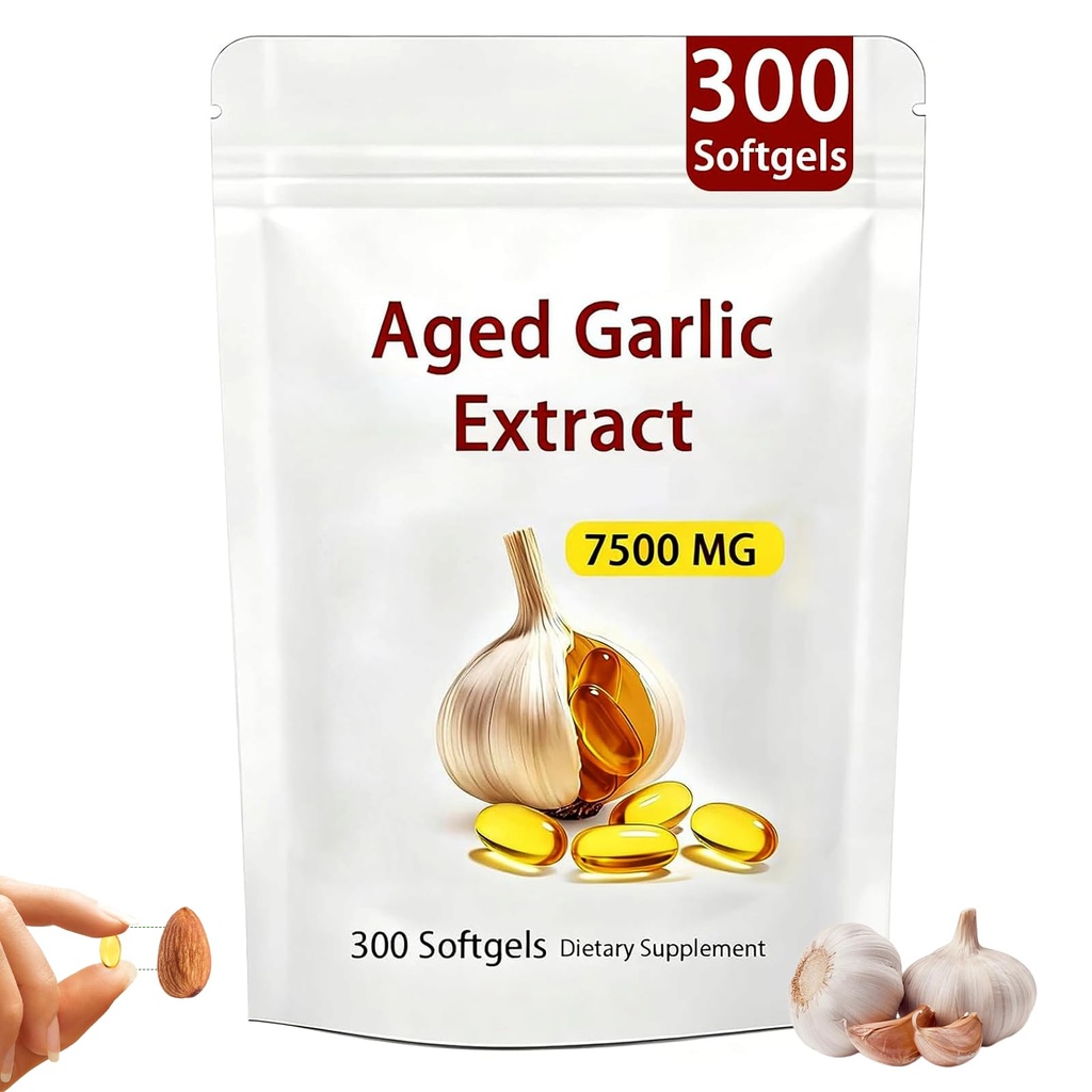 Elare Aged Garlic Extract, 300 Count 7500mg Odorless Organic Garlic Supplement for Heart & Immune Support, 2 Years Aged Garlic Extract, All-Natural, Vegetarian, Non-GMO, Antioxidant Wellness