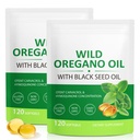 Λάδι ofγανης Softgels 6000mg, 2 in 1 Formulated with Black Seed Oil 200mg, Immune Support, Organo Oil Caps Organic, Natural Defense Supplement, Non-GMO, Easy to Swallow, 240 Softgels