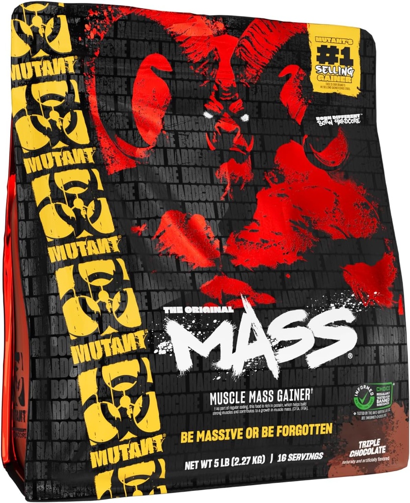 Mutant Mass | Weight Mass Gainer Protein Powder - high Calorie Protein Powder for Mass gain - Triple Chocolate - 5 Pound