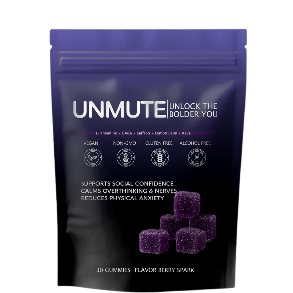 unmute Kava Kava Gummies Confidence Gummies for Adults | Press on Your Confidence with L-Theanine, Saffron