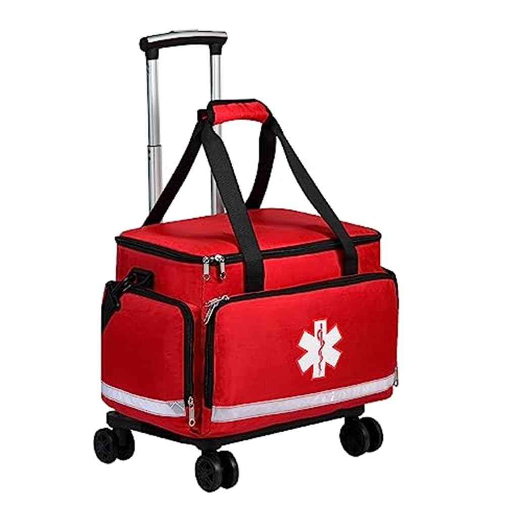 Medical Bag Rolling Roller Bag Trolley Duffel Nurses EMT CNA RN Empty for First Aid Responder Home Health Care Nursing Student Roll Duffle Bag Carry on Wheels Wheeled Work Physicians Doctor