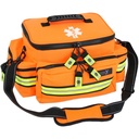 Lightning X Medium First Responder EMT Bag | LXMB25 | w/Reflective, Shoulder Strap & Zippered Compartments for First Aid + Trauma Supplies - Orange