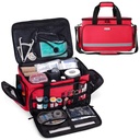 CURMIO Nurse Bag, Medical Bag Clinical Bag with Inner Dividers and No-Slip Bottom for Home Visits, Health Care, Hospice, For Nursing Students, Physical Therapists, Doctors,Red (Patent Pending)