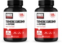 Force Factor Turmeric Curcumin Supplement with Black Pepper, Joint Support Supplement with BioPerine for Enhanced Absorption, No Gelatin, Non-GMO, 90 Capsules (Pack of 2)