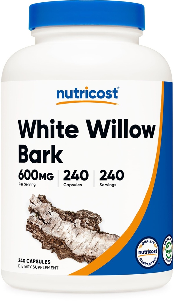 Nutricost White Willow Bark 600mg, 240 Capsules - Vegetarian Friendly, Non-GMO, Gluten Free