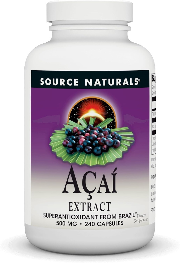 Source Naturals Acai Extract, Superantioxidant from Brazil* - 500 mg - 240 κάψουλες χορτοφάγων