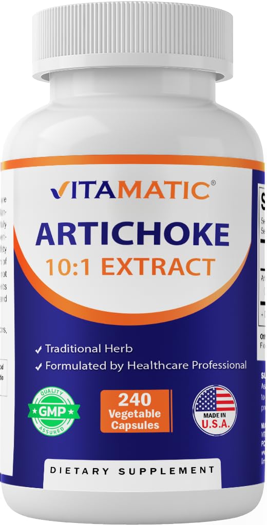 Vitamatic Artichoke Extract 10:1 1000 mg Concentrated Extract Per Serving – Plant-Based, Vegetarian, Non-GMO, Gluten-Free – Made in the USA – 240 Count