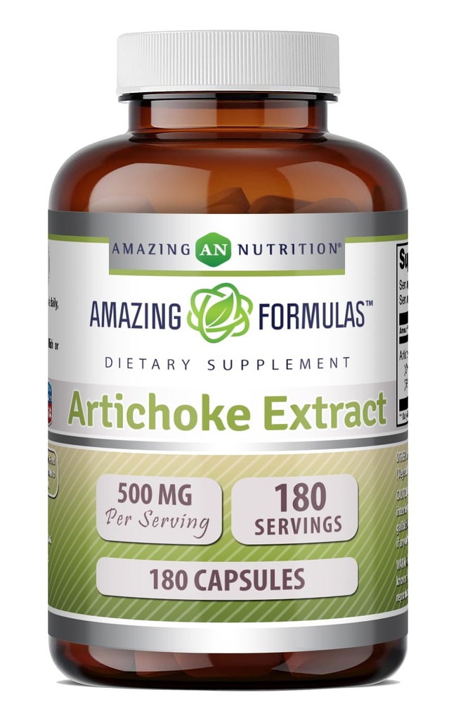 Amazing Formulas Artichoke Extract Supplement | 500 Mg | 180 Capsules | Cynara Scolymus Leaf | Non-GMO | Gluten Free | Made in USA