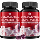 Astaxanthin Supplements 24mg Gummies with Resveratrol, Vitamin B1, Coconut Oil - Algae Organic Antioxidants for Men & Women Healthy Aging, Skin, Eyes, Immune - Vegan, Sugar-Free, Non-GMO, 120 Servings