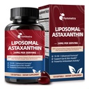 Liposomal Astaxanthin 24mg Supplements with Lycopene for Skin & Eye Health Support, 10-in-1 Max Strength Astaxanthin Antioxidant Supplement, Fresh Microalgae Source, Non-GMO, 120 Softgels