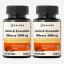DAIKEN Lutein and Zeaxanthin Supplements, AREDS 2 Inspired Formula with Astaxanthin, Maqui Berry, Bilberry, Flaxseed Oil & Vitamin E, 30 Softgels (Pack of 2)