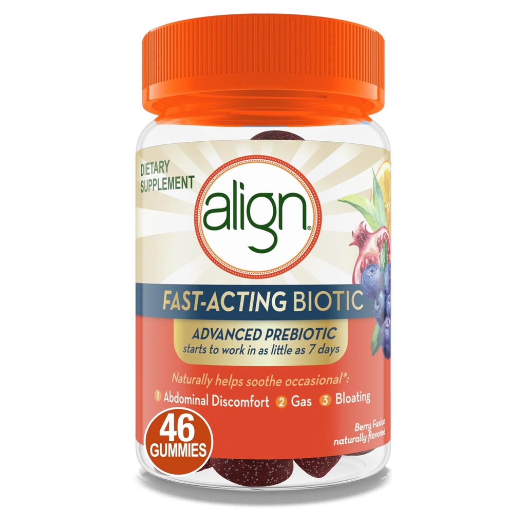 Ευθυγράμμιση Advanced Prebiotic Supplement, Fast-Active Biotic Gummies, Advanced Prebiotic for Women and Men, Works As Little Ως 7 ημέρες*, 46 Γκάμιες