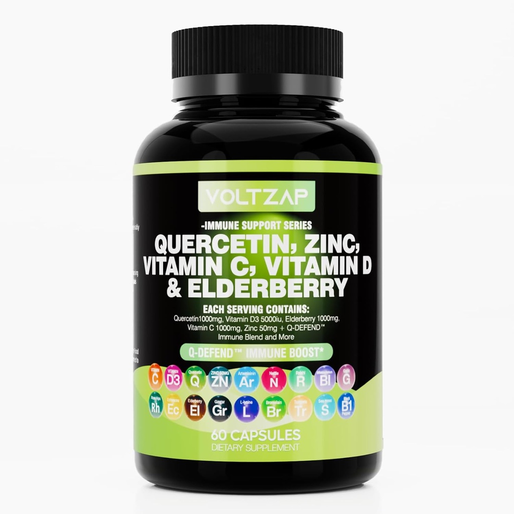 Quercetin Zinc Vitamin D Supplement Quercetin 1000mg Zinc 50mg Vitamin C 1000mg Vitamin D 5000 IU Bromelain Elderberry Sea Moss for Adults