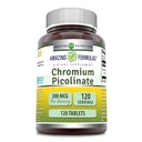 Amazing Formulas Chromium Picolinate Supplement | 200 Mcg Per Serving | Tablets | Non-GMO | Gluten Free | Made in USA (120 Count)