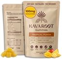 Kava Gummies 100mg Kavalactones Per Gummy – Premium Noble Kava Extract Supplement for Relaxation & Stress Support – Vegan, Non-GMO, Gluten-Free – Tropical Punch – 20 Count