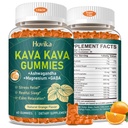 Kava Kava Gummies - Kava Root Extract with Ashwagandha, GABA & Magnesium for Calm Relaxation, Sleep & Stress Support - Sugar Free Orange, Vegan 60 Count