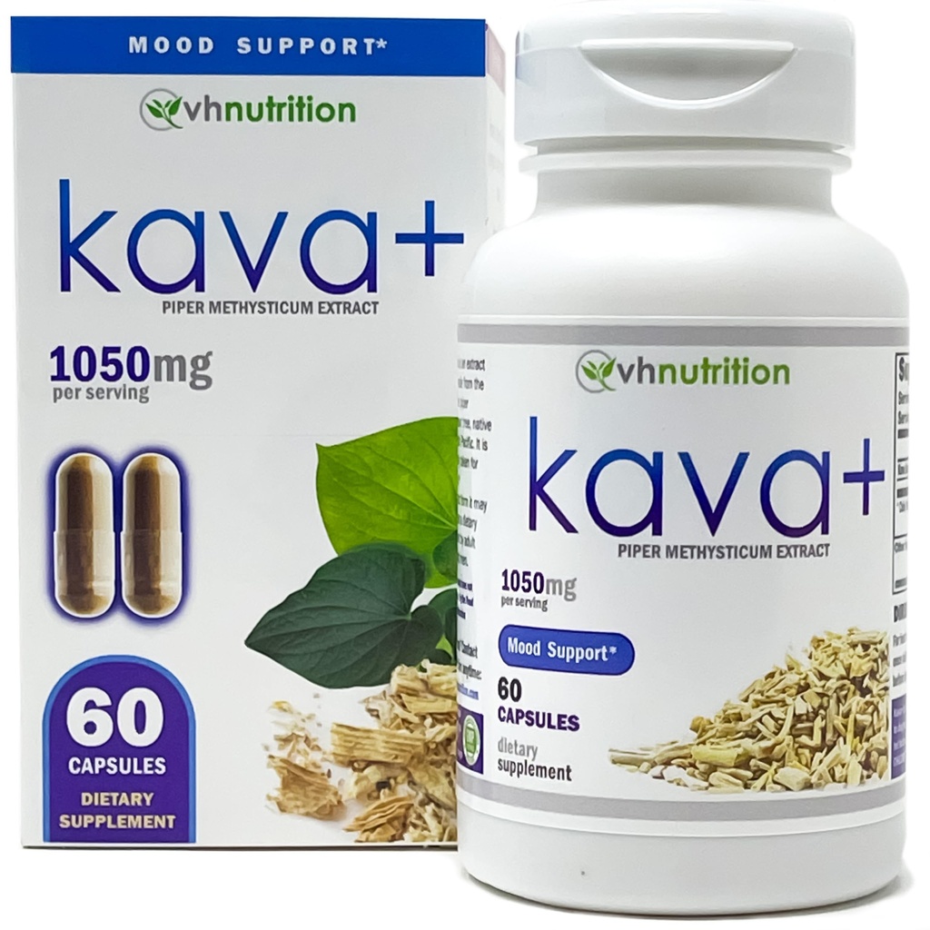 VH Nutrition KAVA+ | Kava kava Capsules | 1050mg Piper Methysticum | 60 Capsules