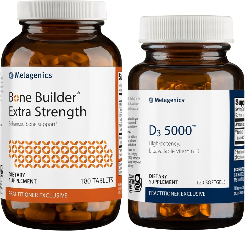 Metagenics Bundle - Builder οστών Extra Strength & D3 5000-180 Δισκία Builder οστών* - 20 Softgels D3 5000 για Ανοσολογική Υποστήριξη & Υγεία Καρδιάς*