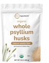 Micro Ingredients Organic Whole Psyllium Husks, 3lbs | Daily Soluble Fiber Supplement with Prebiotics | Psyllium Husk Sourced from India | Non-GMO, Keto Friendly, Vegan