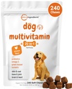 Micro Ingredients 25-in-1 Dog Multivitamin, 240 Soft Chews | Daily Essential Dog Vitamins and Supplements for Immune, Skin, Coat, Joints & Digestion Health* | Non-GMO, Chicken-Flavored
