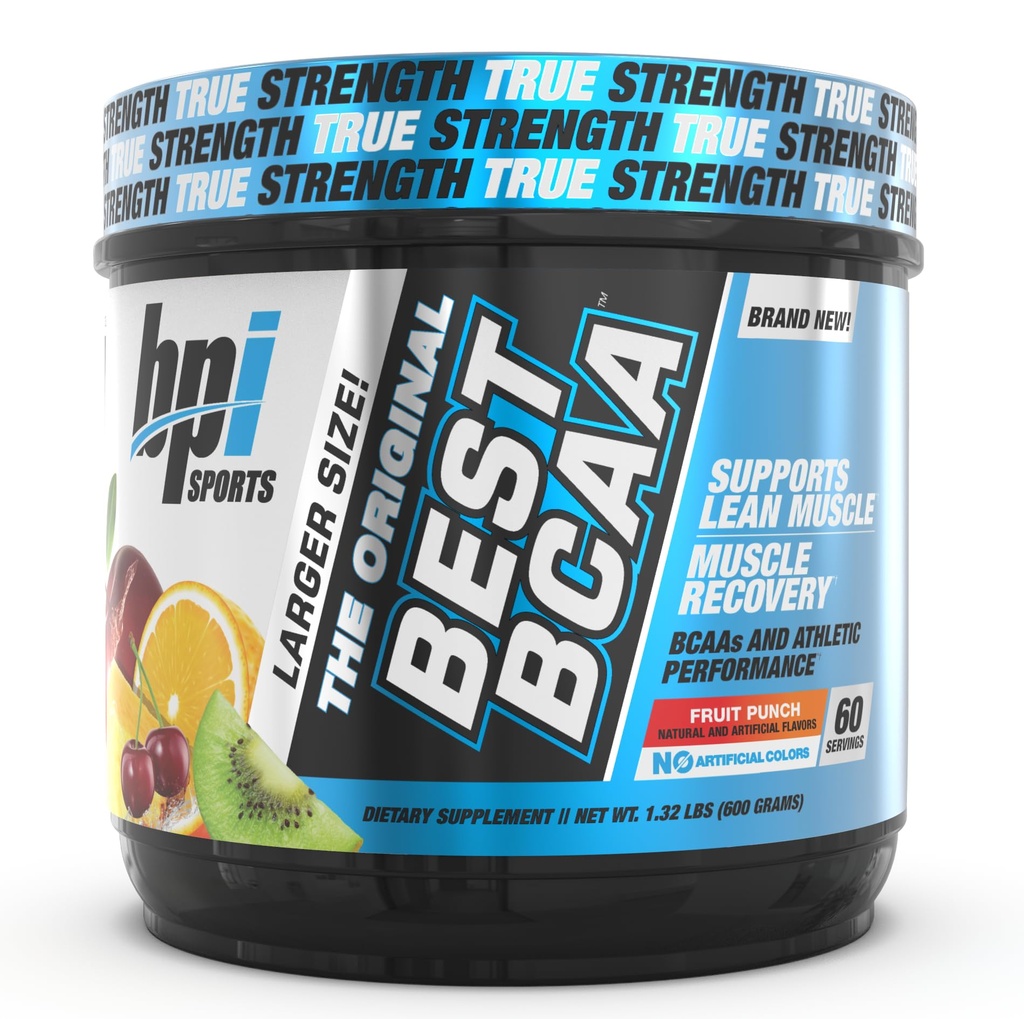 BPI Sports Best BCAA - BCAA Powder - Διακλαδισμένη αλυσίδα Αμινοξέα - Ανάκτηση μυών - Σύνθεση πρωτεΐνης μυών - Λεπτή μυών - Βελτιωμένη απόδοση – Ενυδάτωση – Punch φρούτων - 60 Σερβίρει - 1,32 Λίρες