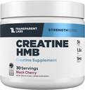 Transparent Labs Creatine HMB - Creatine Monohydrate Powder with HMB for Muscle Growth, Increased Strength, Enhanced Energy Output, and Improved Athletic Performance - 30 Servings, Black Cherry