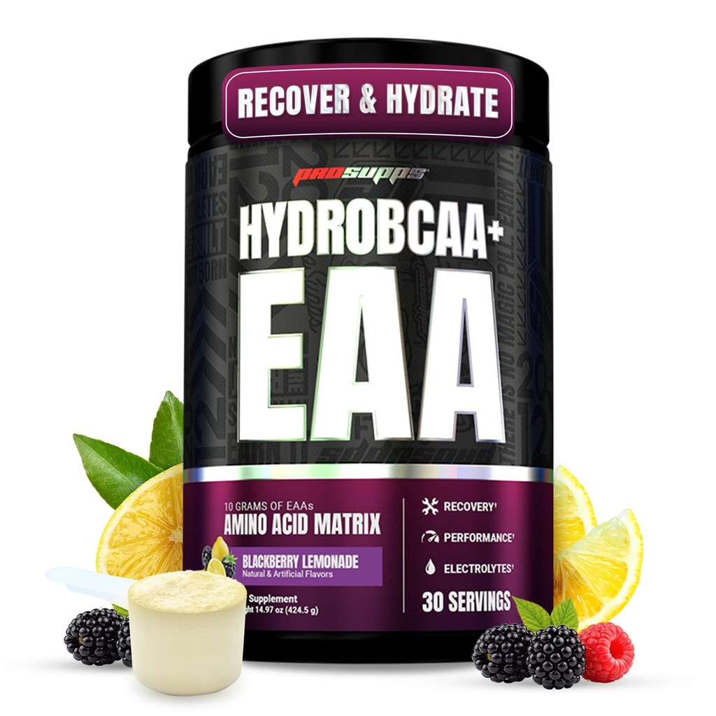 ProSupps HydroBCAA Essential Amino Acids Powder, BlackBerry Lemonade - Συμπλήρωμα προπόνησης με BCAA, EAAs & Ηλεκτρολύτες για την ενυδάτωση και την αποκατάσταση - Simulant-Free, Soy & Gluten-Free - 30 Σερβιέτες