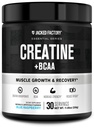 Jacked Factory Creatine + BCAAs - Creatine Monohydrate + BCAA σκόνη για την αυξημένη μετά την προπόνηση ανάκτηση, απόδοση, Lean μυϊκή ανάπτυξη, & Μειωμένη κόπωση - 30 εξυπηρετούν, Blue Raspberry