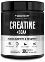 Jacked Factory Creatine + BCAAs - Creatine Monohydrate + BCAA Powder for Increased Post-Workout Recovery, Performance, Lean Muscle Growth, & Reduced Fatigue - 30 Servings, Unflavored