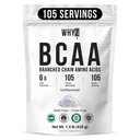 BCAA Powder 2:1:1, Άγευστη διακλαδισμένη αλυσίδα Αμινοξέα για άνδρες και γυναίκες Καθαρή BCAA Energy Powder για ανάμειξη σε ποτά & ανακινεί μη-GMO No-Additives, 105 Υπηρεσίες, 1,4 lb (630g)