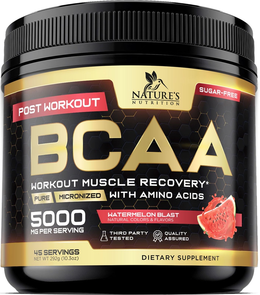 Αποκατάσταση μυών Πόσιμο σε σκόνη με BCAA, L-Glutamine & Amino Acids - Best Συμπληρώματα αποκατάστασης μυών για μετά την προπόνηση - Χωρίς ζάχαρη, Διακλαδισμένη αλυσίδα Amino Acid συμπλήρωμα για γυναίκες & άνδρες - 45 Υπηρεσίες