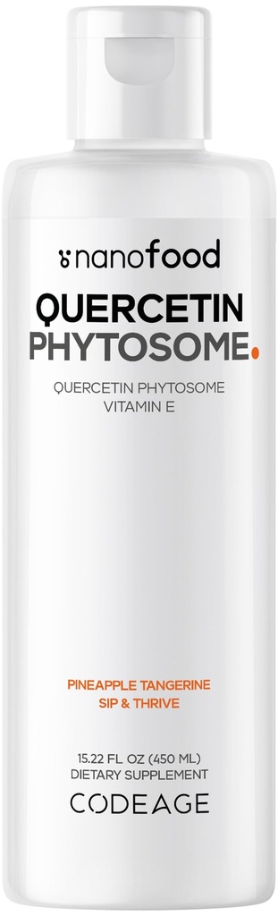 Codeage Liquid Quercetin Phytosome Supplement, Quercetin 1000 mg Dihydrate, 3- Μήνας Supply, Immune Support, Sophora Japonica, Vitamin E, Liposomal Delivery, Vegan, Non-GMO, 15, 22 fl oz